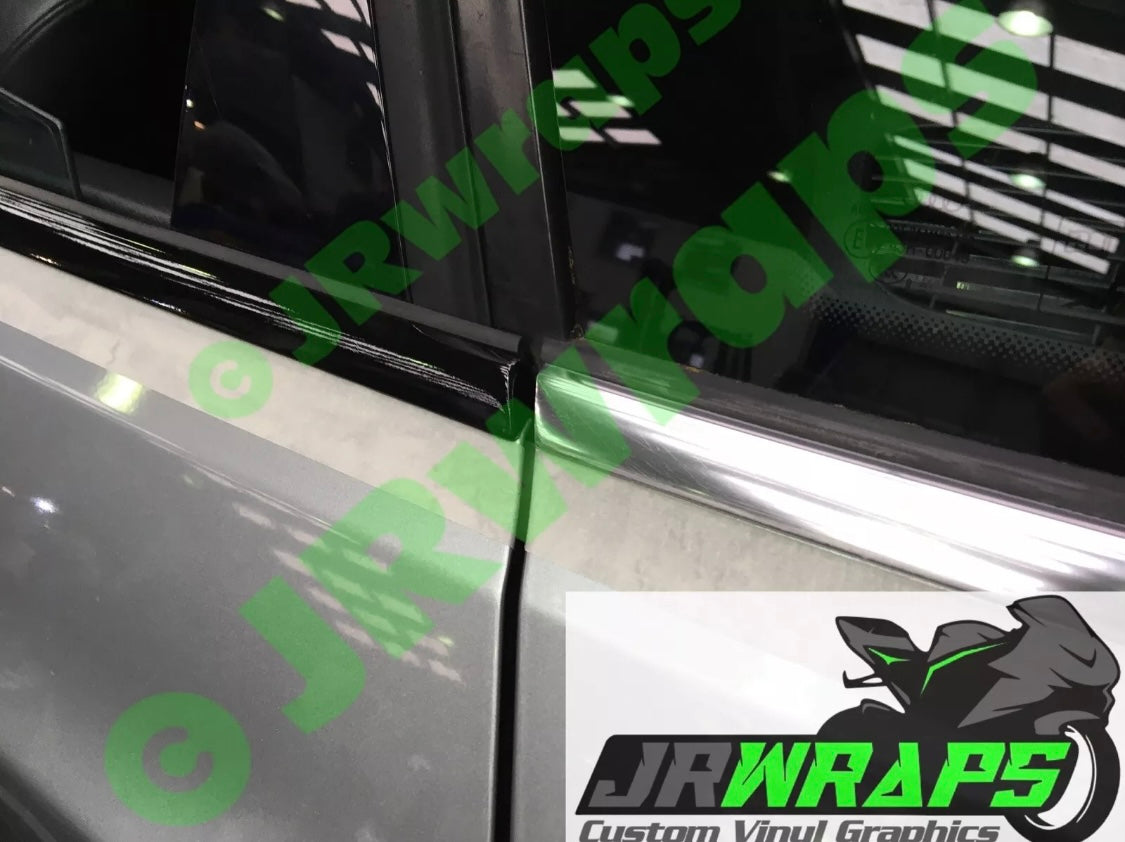 Gloss Black De-Chroming Tape Vinyl Wrap (100mm x 10 Metre) Chrome Trim Delete
