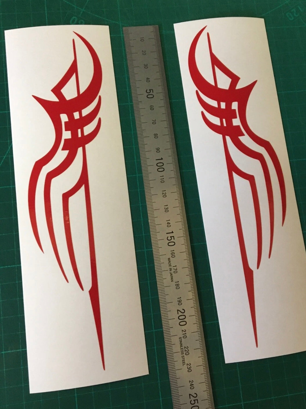 (X2) Tribal Tank Decals Stickers Motorbike Scooter Motorcycle Helmet 220x55mm
