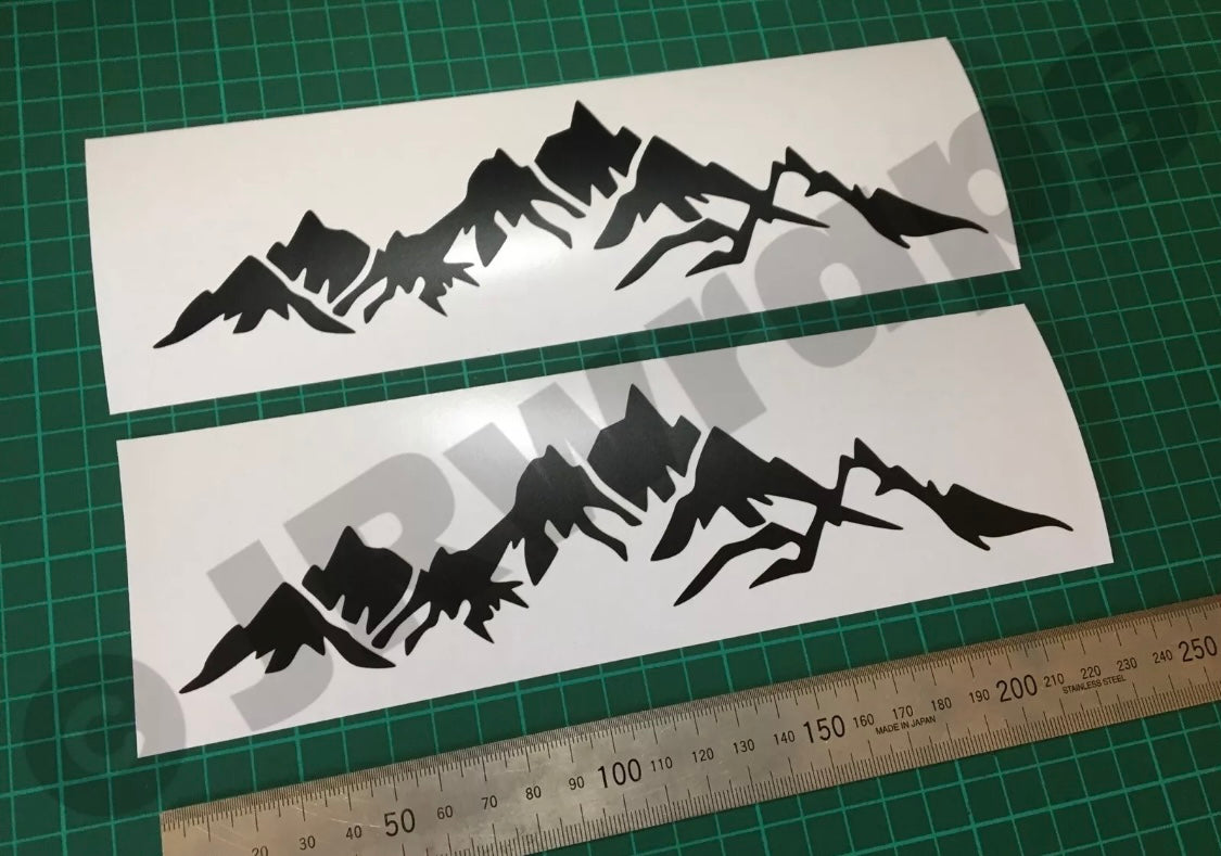 (X2) Mountain Stickers Decals 220x60mm Car Camper Motorhome