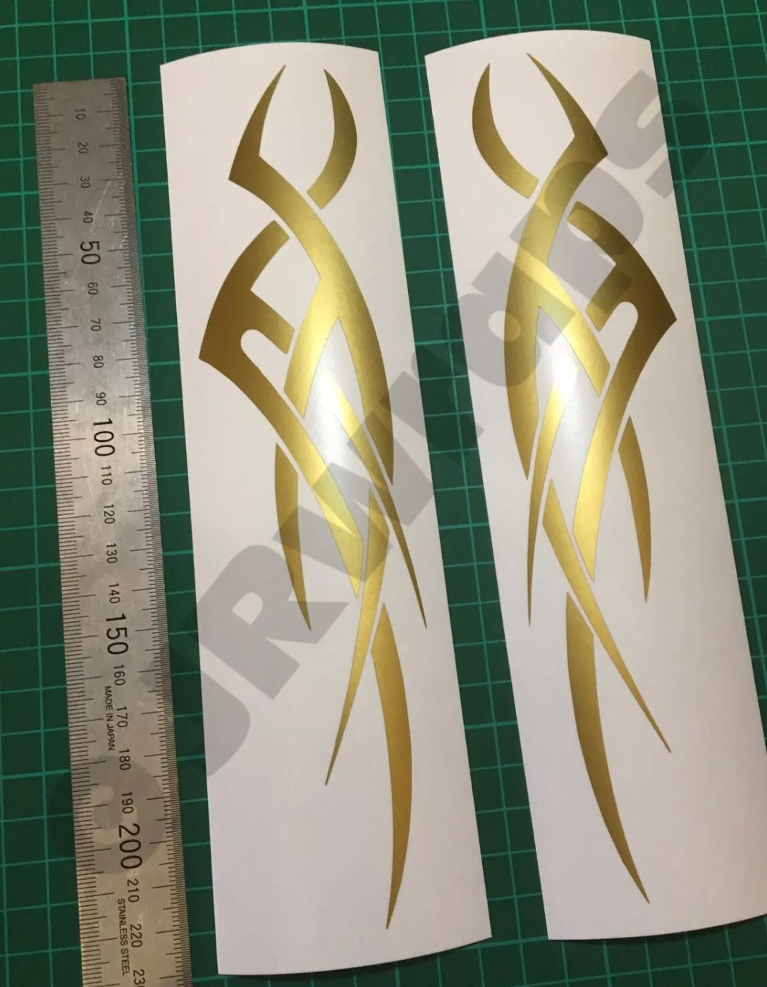 (X2) Tribal Flames Decals Stickers Car Motorcycle Tank Bike Helmet Boat 220x50mm
