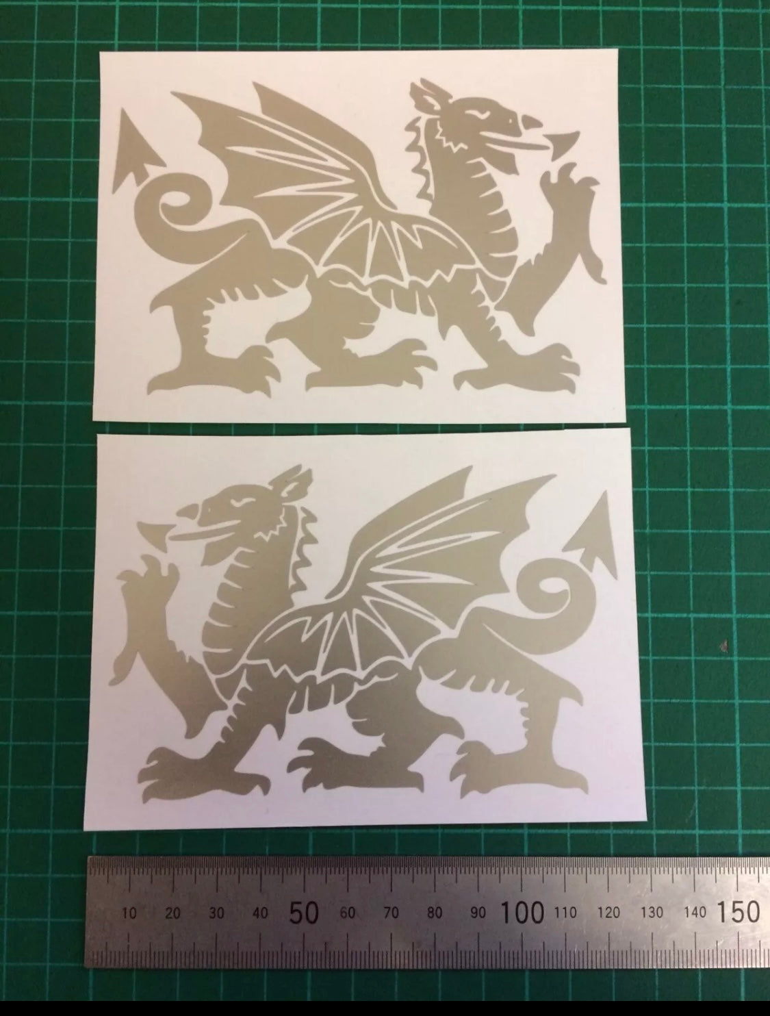 (X2) WELSH DRAGON Stickers Decals Car Van Camper Door Bike 120x80mm