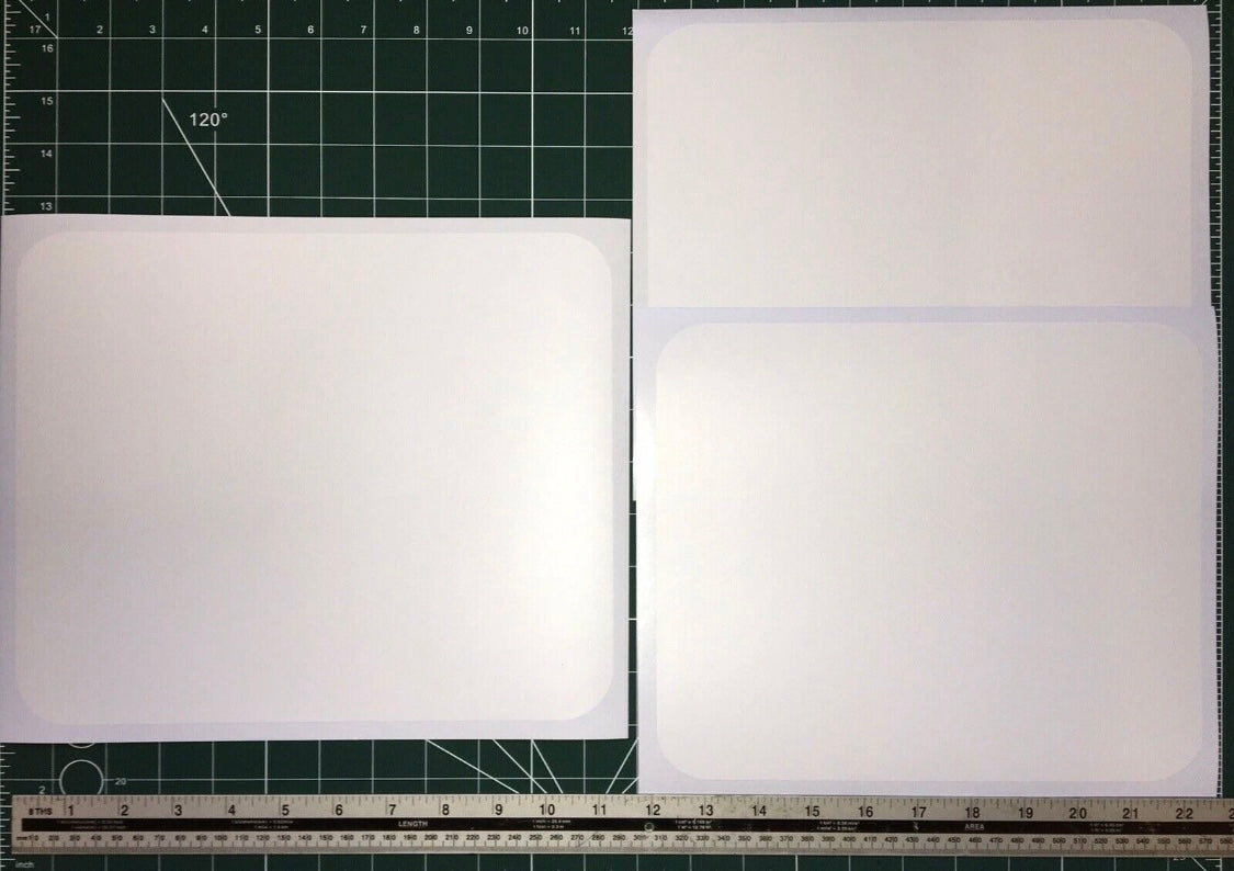 MATTE WHITE Race Number Background Vinyl X1 285x235mm & X2 260x220mm Decals ACU