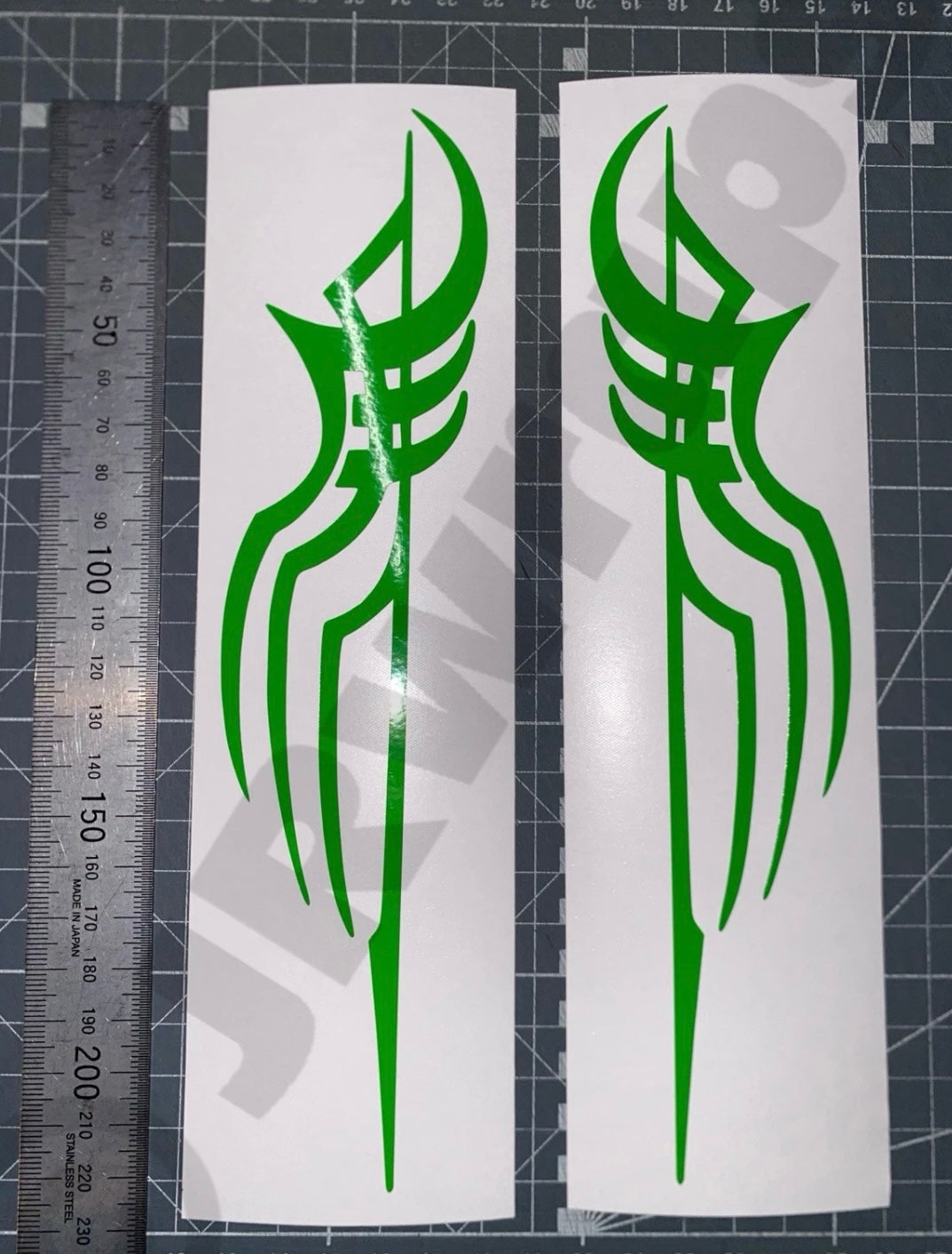 (X2) Tribal Tank Decals Stickers Motorbike Scooter Motorcycle Helmet 220x55mm