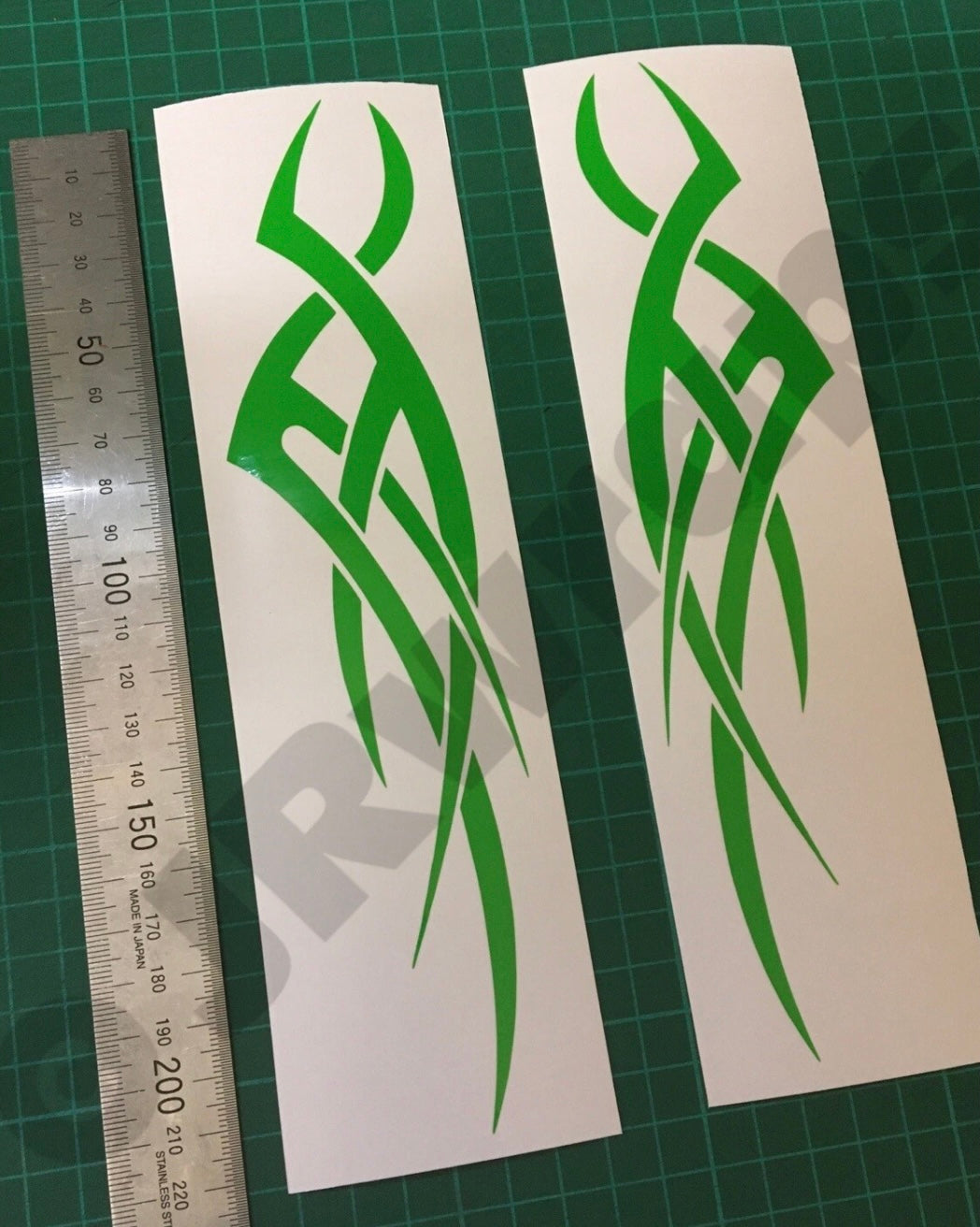 (X2) Tribal Flames Decals Stickers Car Motorcycle Tank Bike Helmet Boat 220x50mm