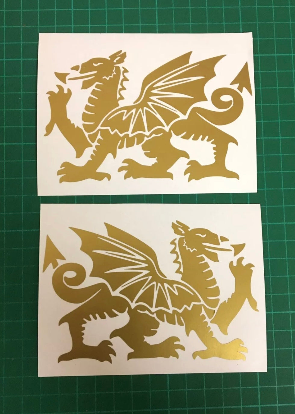 (X2) WELSH DRAGON Stickers Decals Car Van Camper Door Bike 120x80mm