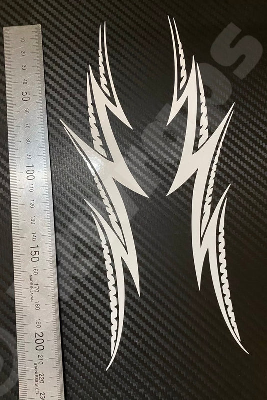 (X2) Tribal Flames Decals Stickers Car Motorbike Tank Helmet Boat 220x50mm