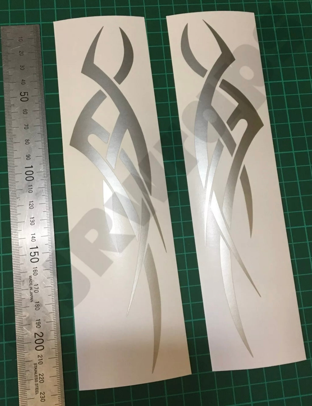 (X2) Tribal Flames Decals Stickers Car Motorcycle Tank Bike Helmet Boat 220x50mm