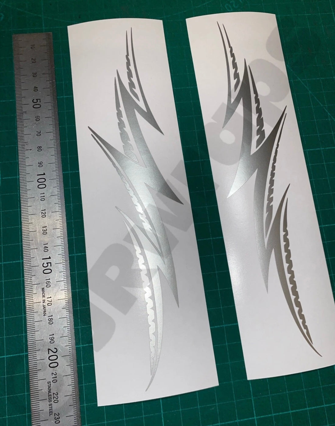 (X2) Tribal Flames Decals Stickers Car Motorbike Tank Helmet Boat 220x50mm
