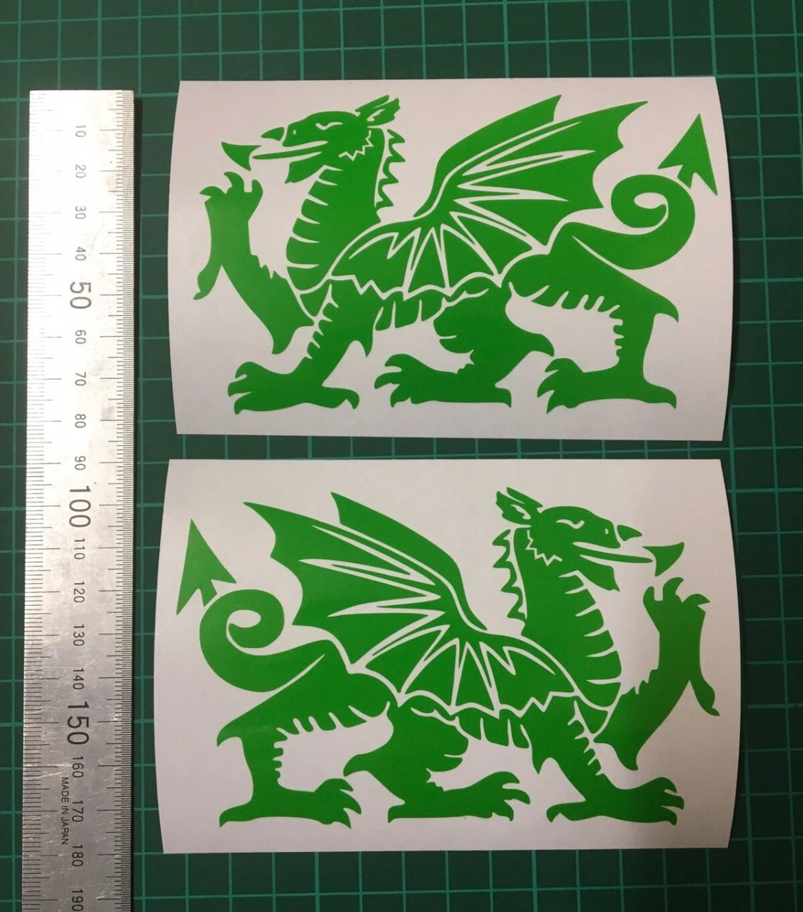 (X2) WELSH DRAGON Stickers Decals Car Van Camper Door Bike 120x80mm