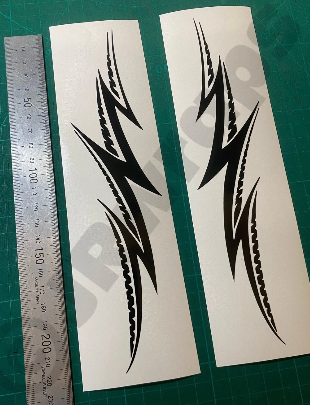 (X2) Tribal Flames Decals Stickers Car Motorbike Tank Helmet Boat 220x50mm