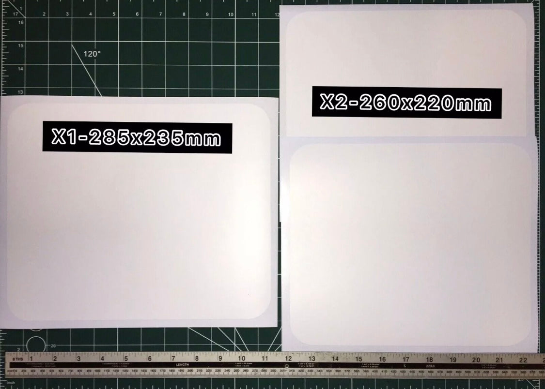 MATTE WHITE Race Number Background Vinyl X1 285x235mm & X2 260x220mm Decals ACU