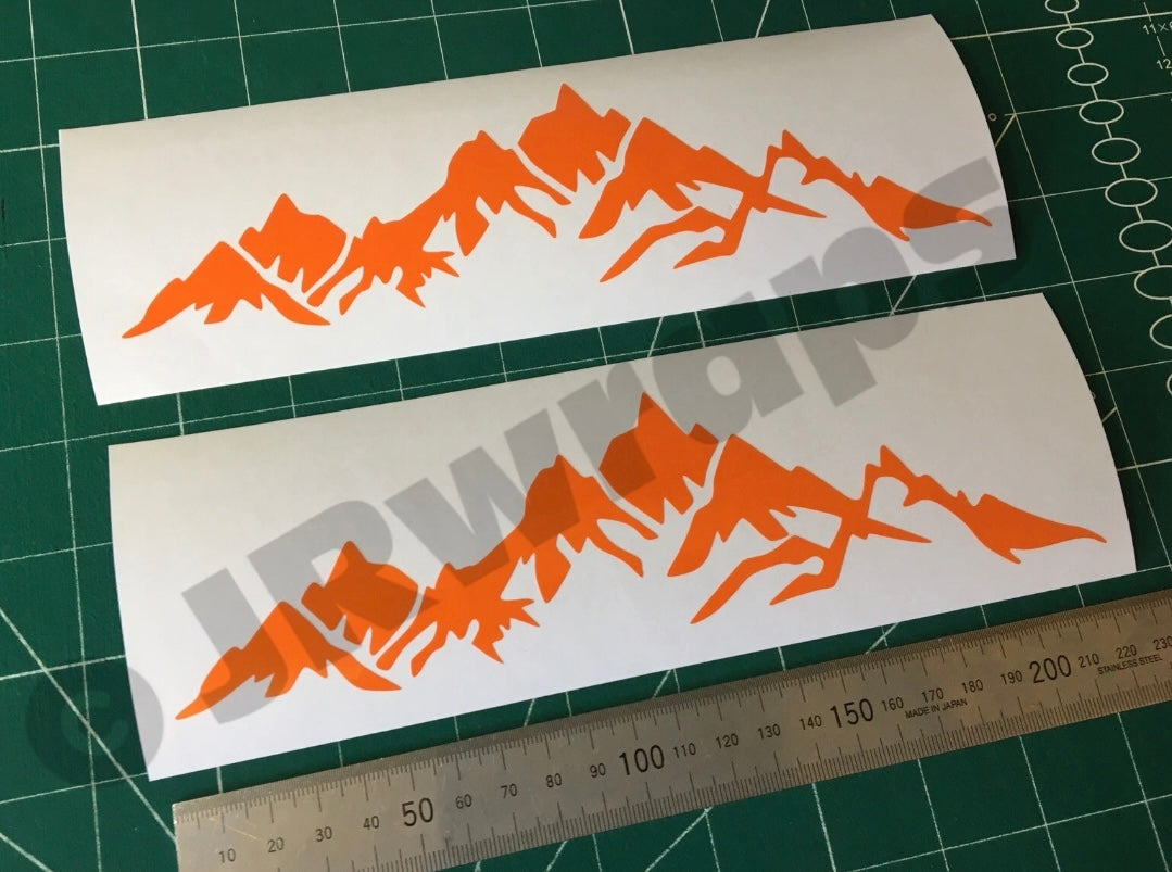 (X2) Mountain Stickers Decals 220x60mm Car Camper Motorhome