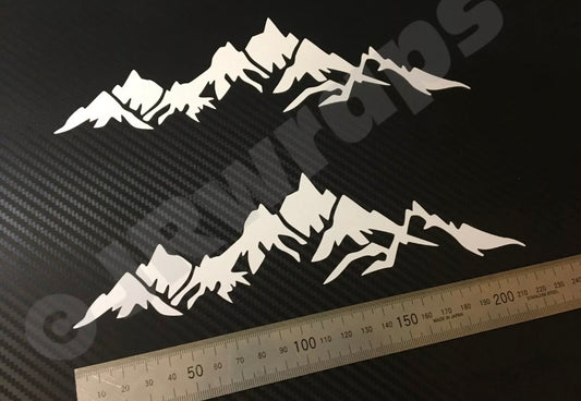 (X2) Mountain Stickers Decals 220x60mm Car Camper Motorhome