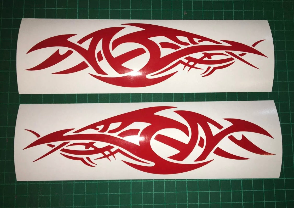 (X2) Tribal Decals Stickers Car Van Motorbike Boat Scooter 220x65mm
