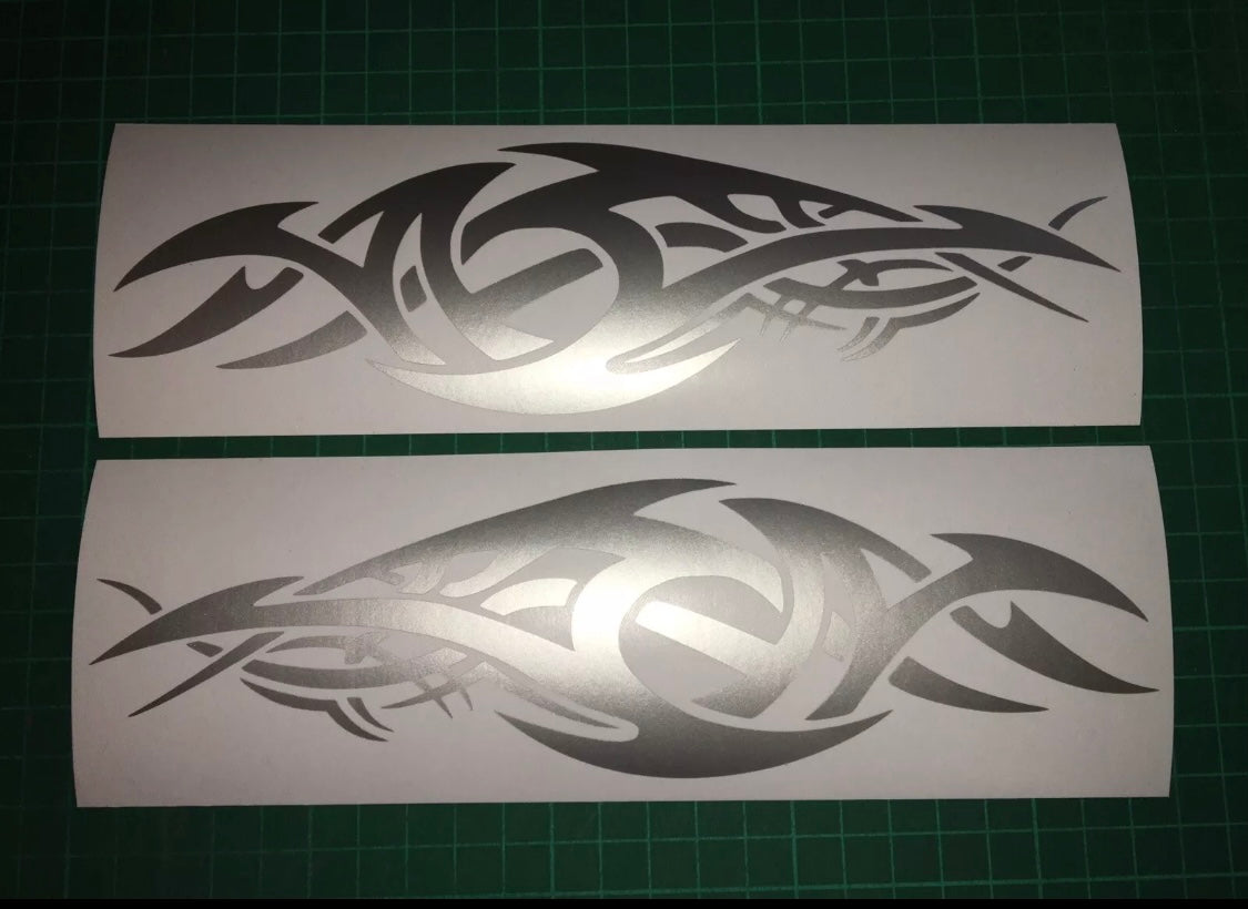 (X2) Tribal Decals Stickers Car Van Motorbike Boat Scooter 220x65mm