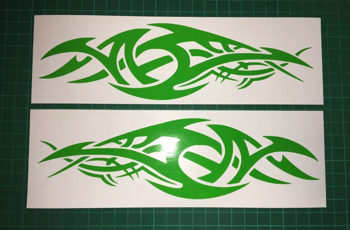 (X2) Tribal Decals Stickers Car Van Motorbike Boat Scooter 220x65mm