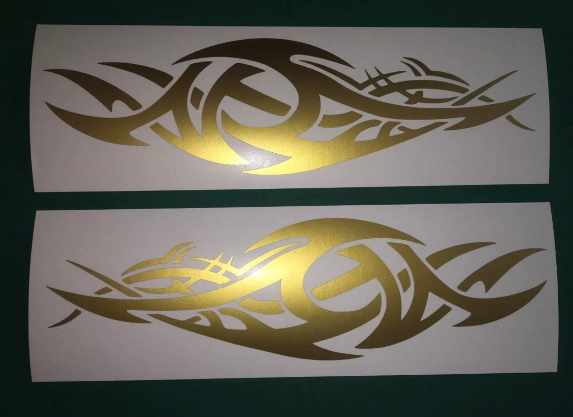 (X2) Tribal Decals Stickers Car Van Motorbike Boat Scooter 220x65mm