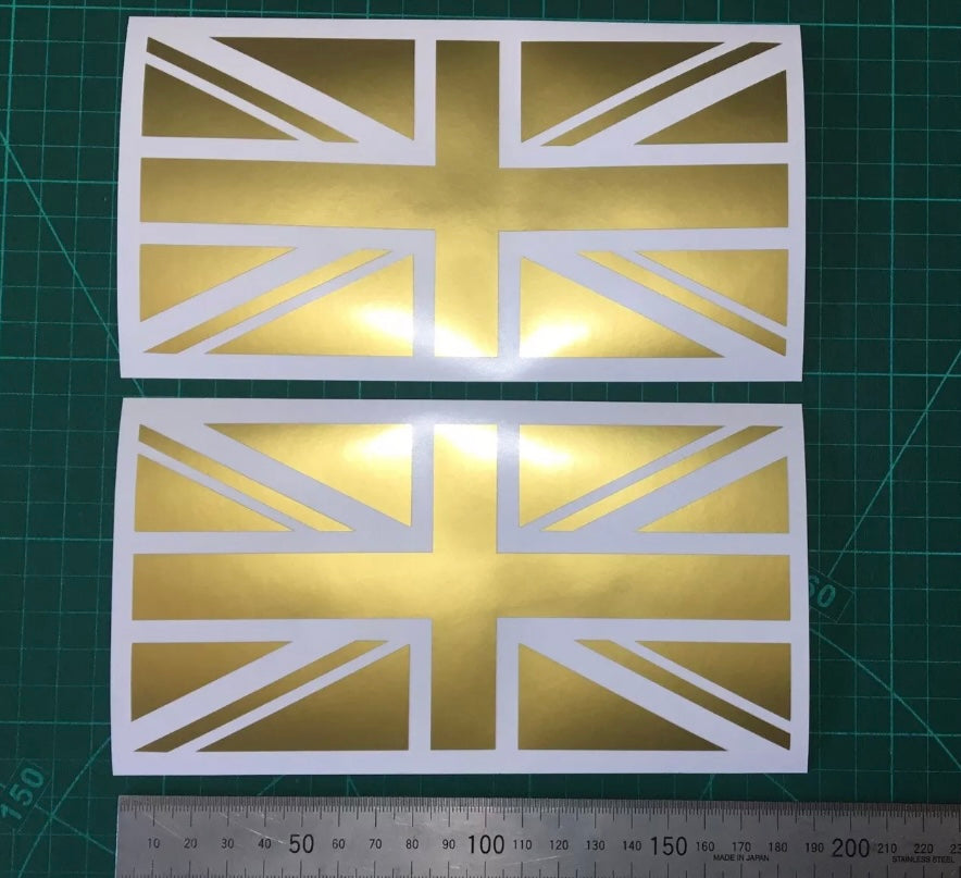 (X2) Union Jack Stickers Decals 180x90mm Car Van Door Bumper Camper