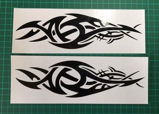(X2) Tribal Decals Stickers Car Van Motorbike Boat Scooter 220x65mm