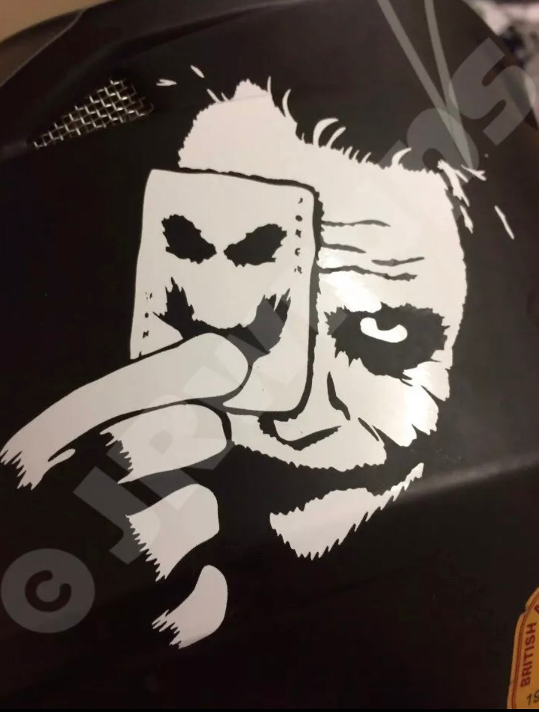 JOKER FACE STICKER DECAL SILHOUETTE Helmet Motorbike Bumper Car Window 130x100mm