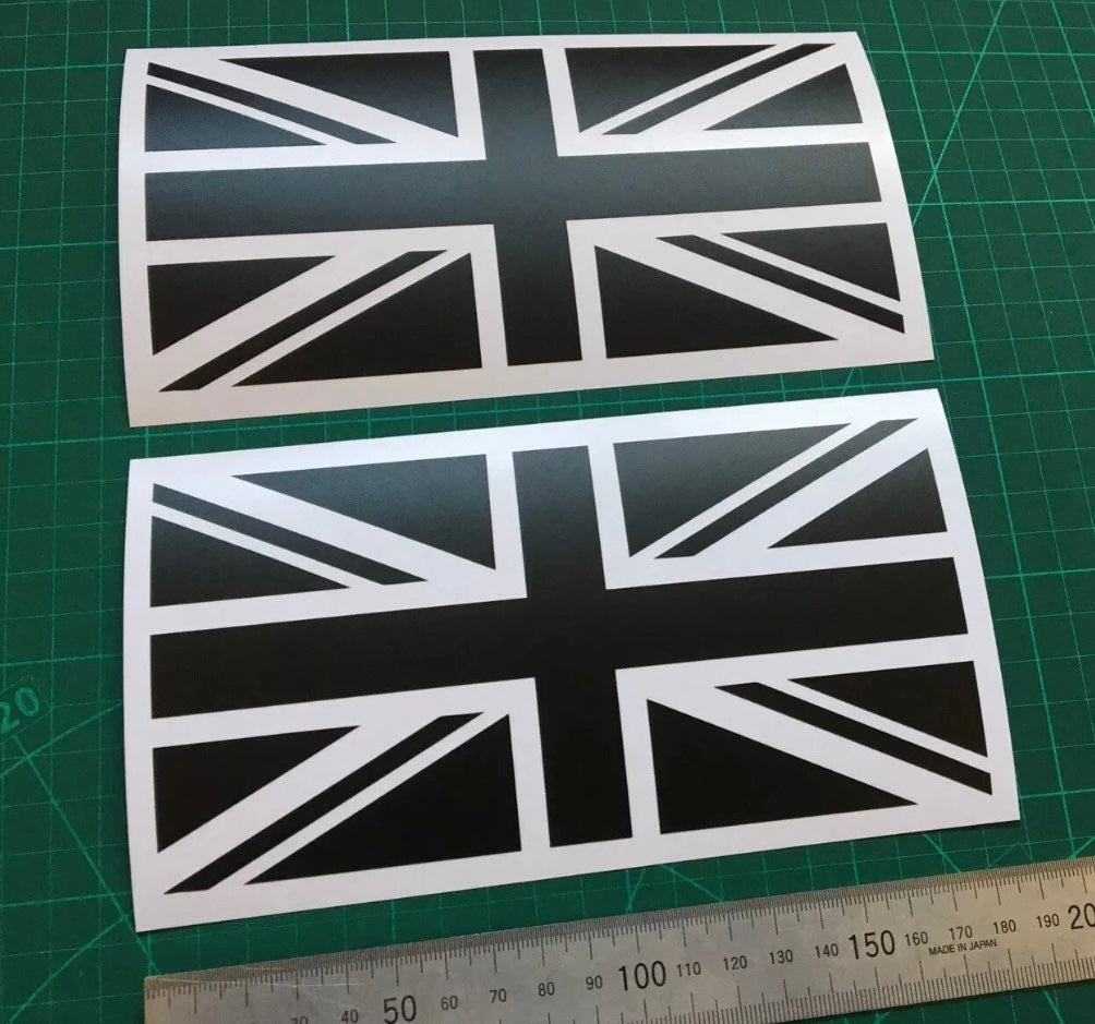 (X2) Union Jack Stickers Decals 180x90mm Car Van Door Bumper Camper