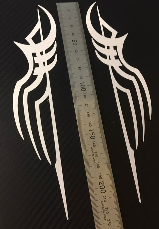 (X2) Tribal Tank Decals Stickers Motorbike Scooter Motorcycle Helmet 220x55mm
