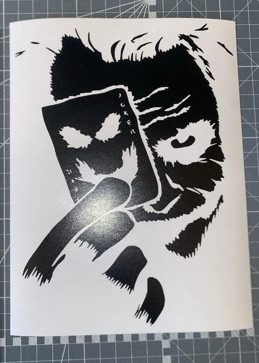 JOKER FACE STICKER DECAL SILHOUETTE Helmet Motorbike Bumper Car Window 130x100mm