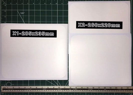 MATTE WHITE Race Number Background Vinyl X1 285x235mm & X2 260x220mm Decals ACU