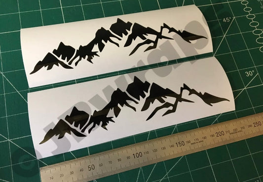 (X2) Mountain Stickers Decals 220x60mm Car Camper Motorhome