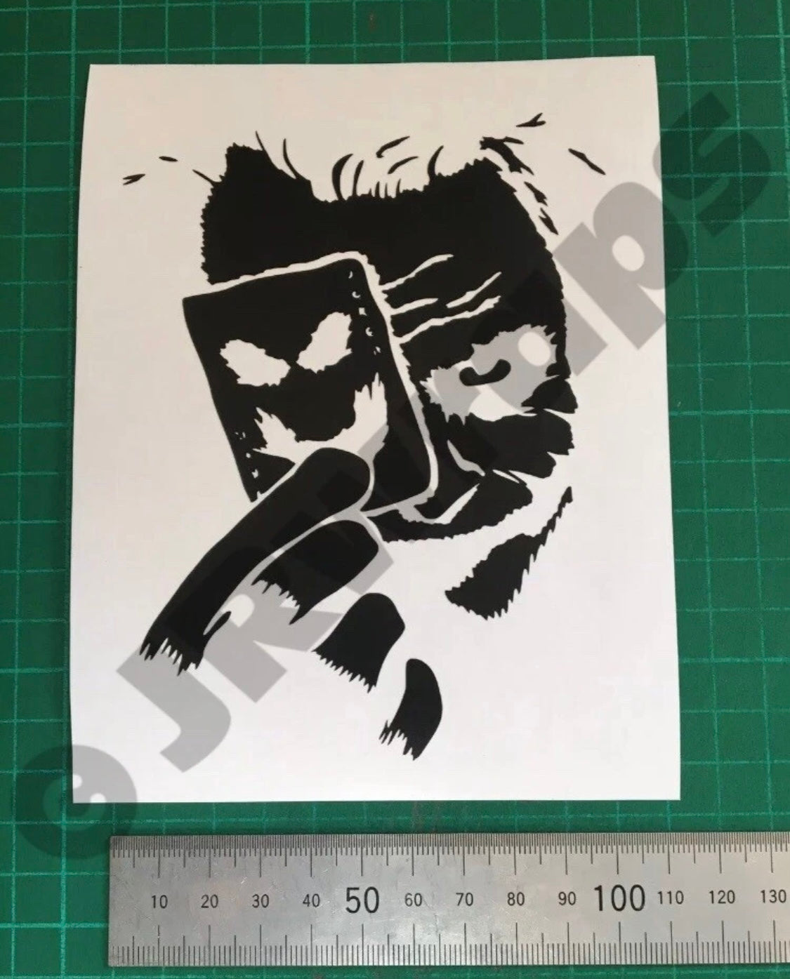 JOKER FACE STICKER DECAL SILHOUETTE Helmet Motorbike Bumper Car Window 130x100mm
