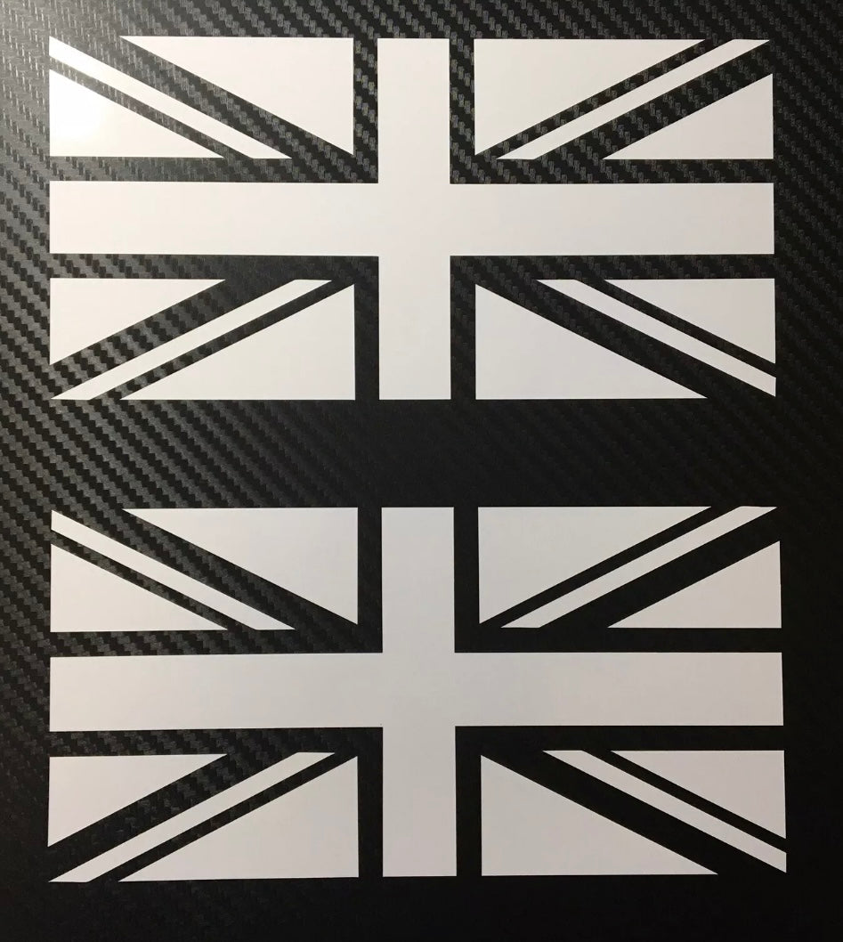 (X2) Union Jack Stickers Decals 180x90mm Car Van Door Bumper Camper